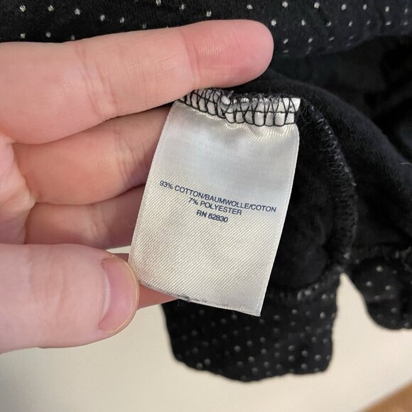 Lands End Womn 2X Black White Polka Dot Quilted Crewneck Pullover Sweatshirt Top - Picture 7 of 10